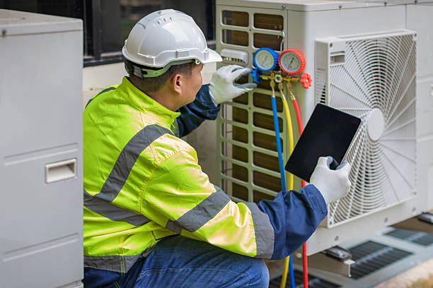 Professional Hvac technician working in Pineville, PA
